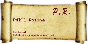 Pál Rozina névjegykártya